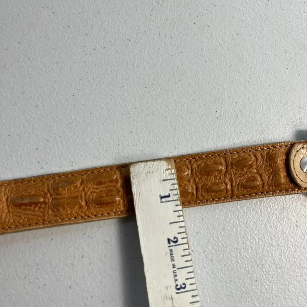 Crocodile Brown Genuine Leather Belt Kids Size 22 Western Style Made In Mexico